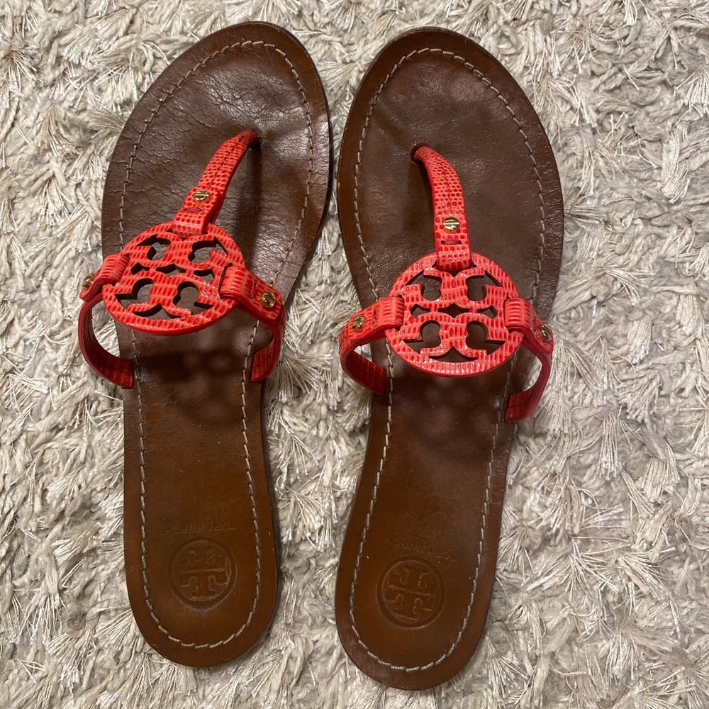 Tory Burch Miller Sandals / Red&Brown / Size 8